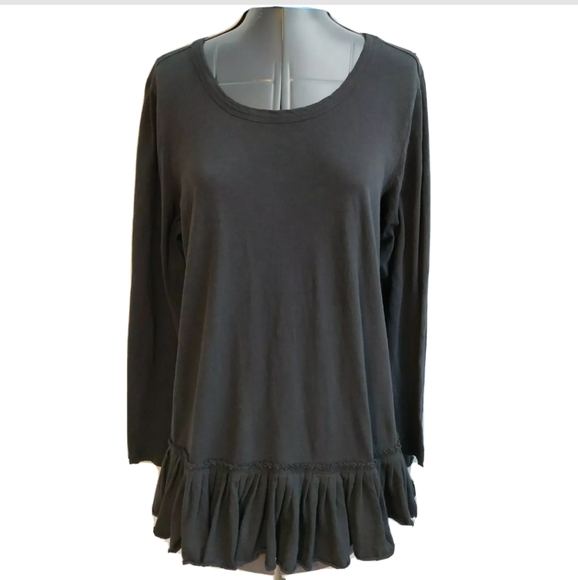 Logo by Lori Goldstein tunic Top Shirt L Ruffle